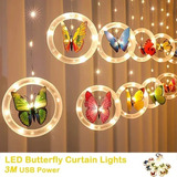 Luces De Cortina Led Con Forma De Mariposa, Luces De Decorac