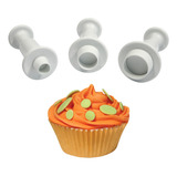 Cortantes Con Expulsor Set 3 Mini Circulos Fondant Porcelana