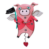 Allen Designs P1560 When Pigs Fly Reloj De Pared De Pendulo