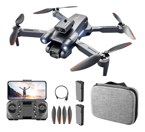 Mini Drone Lsrc Motor Sem Escova Câmera Dupla 4k Cabeça Para Evitar Obstáculos S1s Versão De 2 Baterias Con Cámara 4k Negro 2.4ghz 2 Baterías