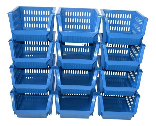 6 Caixas Bin Organizadora Plástica Empilhavel Plástico Cesto