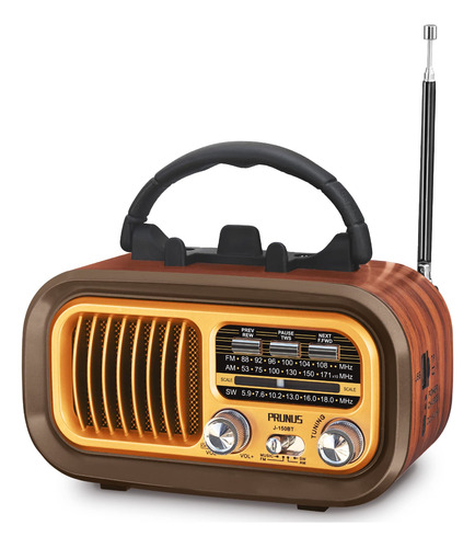 Prunus J-150 Pequeno Retro Vintage Radio Bluetooth, Radio Po