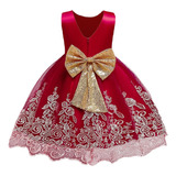 Vestido Infantil Para Niñas Con Lazo De Princesa Y Falda Tut