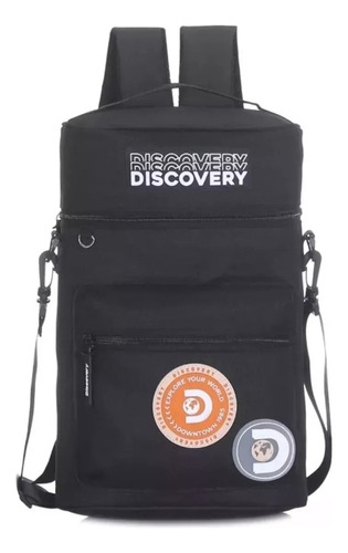 Bolso Matero Mochila Morral Ajustable Discovery Porta Termo Color Negro