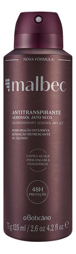 Desodorante Em Spray O Boticário Malbec Refrescante - Jato Seco