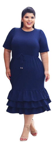 Vestido Plus Size Gg Confortável Moda Evangélica Soltinho