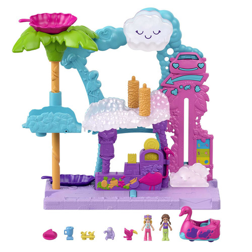 Muñeca Polly Pocket Pollyville Auto-lavado Con 2 Muñecas