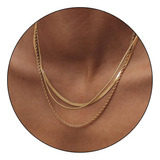 Keniy Collares En Capas De Oro Para Mujer, Collar De Cadena 