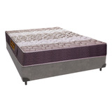 Cama Box Casal Cinza + Colchão Semi Ortopédico 18cm 138x188