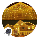 Luces Cascada Navideña 3mt 100led Guirnalda Solar Decorativa