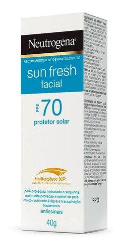 Protetor Solar Facial Neutrogena Sun Fresh Fps 70 - 40ml