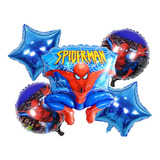 Pack 5 Globos Metalizados Spider Man Aire O Helio