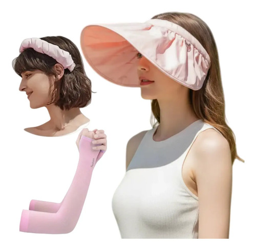 Sombrero Sol Ala Ancha Diadema Cómodo Protecci Cara Uv Mujer