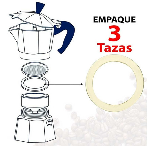Empaque De 3 Tazas Para Cafetera Italiana Bialetti Y Turmix
