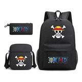 Mochila De 3 Piezas Con Diseño De Calavera De Anime Luffy