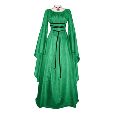 Vestido Largo Medieval Retro Gótico Para Mujer Sexy