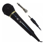 Microfono Dinamico Panasonic Vocal Unidireccional Adaptador Color Negro