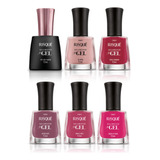 Kit Esmalte Diamond Gel Risque 5 Cores Rosa Vermelho Fixador