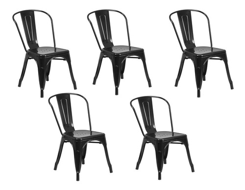 Set X5 Silla Metal Tolix Negra