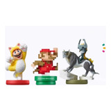  Amiibo Cat Mario + Zelda Twilight + Mario 8 Bit Classic 