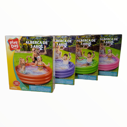 Alberca Piscina Inflable Infantil Niños 3 Aros 165 X 35 Cm.