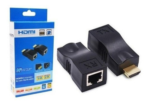 Extensor Hdmi 30 Metros 3d Via 1 Cabo De Rede Rj45 Cat5e/6