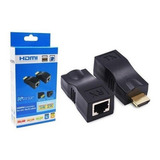 Extensor Hdmi 30 Metros 3d Via 1 Cabo De Rede Rj45 Cat5e/6