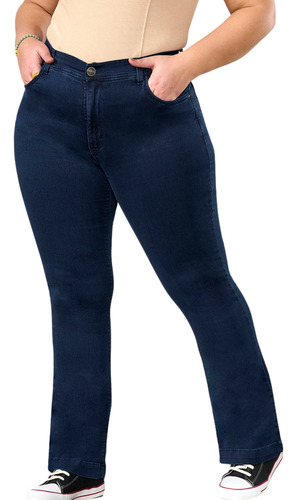 Pantalon Jean Oxford Cenitho Mujer Elastizado Talles Grandes