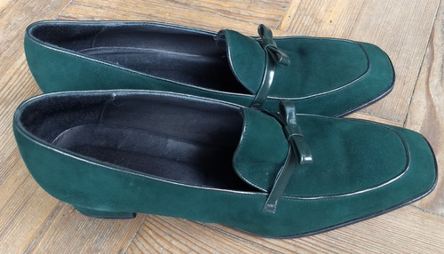 Zapatos De Vestir- Dama- Gamuza Verde- 40