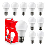 Kit C/ 10 Lâmpada 6w Equivale A 40w A60 Branco Quente