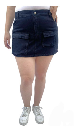 Pollera Jeans Cargo Talles Especiales Grandes Reales 46-56