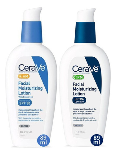 Cerave Am + Pm Loción Hidratante Facial Día + Noche 2x89ml