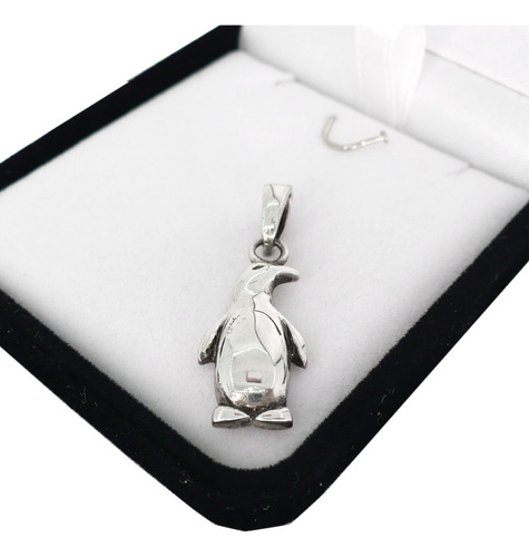 Dije Pinguino Madagascar Medalla Animal Plata 925 