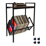 Mesa De Soporte Tocadiscos Y Almacenamiento De Vinilos