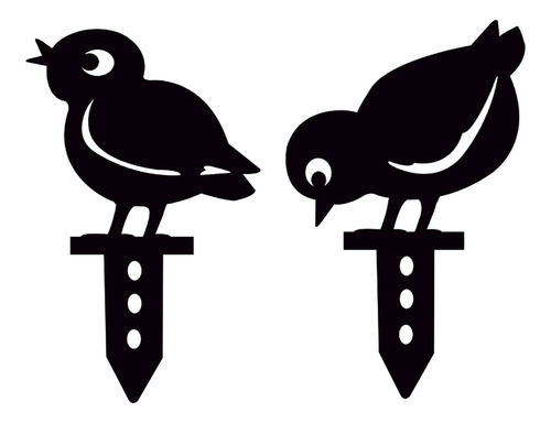 Adornos De Jardín Con Diseño De Pájaros De Metal, 2 Unidades