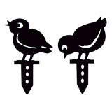 Adornos De Jardín Con Diseño De Pájaros De Metal, 2 Unidades