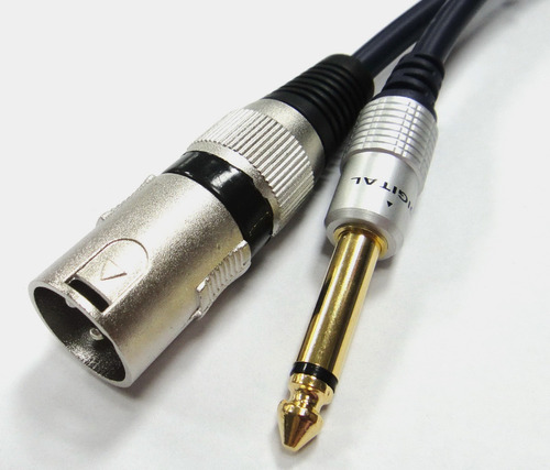 Cable Audio Xlr Macho A Plug 6.3 Mono 3 Metros Hq Reforzado