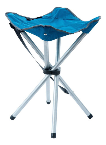 Butaco Para Camping Plegable De Metal Azul 30x30x38cm 