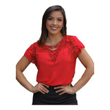 Blusa Blusinha Renda Manga Moda Evangélica Barata Congresso 