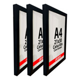 3 Molduras Caixa Alta A4 21x30 Quadro Diploma Foto Acetato