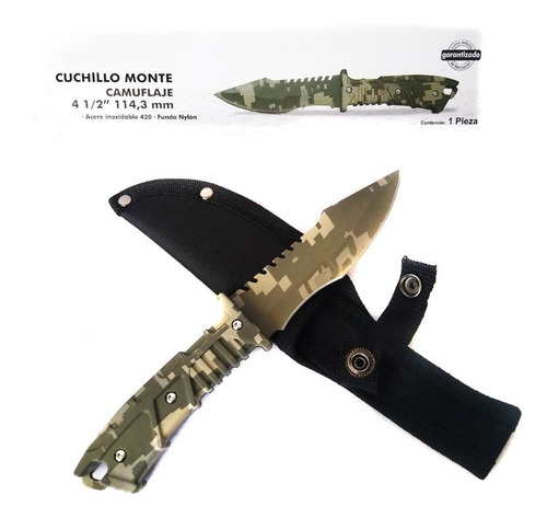 Cuchillo Camping Camuflaje  Militar Tipo Rambo Tactico 9404