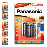 36 Pilhas Alcalinas Aaa 3a Palito Panasonic 6 Cart