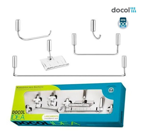 Kit Acessorios Para Banheiro Docol Idea Cromado Com 5 Peças