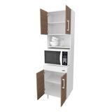 Mueble Columna De Cocina 4 Puertas Despensero Organizador Color Blanco/carvalho Mezzo