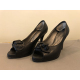 Zapatos Negros Boca De Pez Lady Stork Talle 36