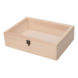 Caja De Almacenamiento De Madera Con Bisagra, Tapa