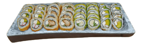 Bandeja Sushi Rectangular 46 X 22 Cm Melamina Símil Mármol 