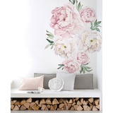 Peonias Rosas Para Pared Flores Rosadas Vinilo Autoadhesivo