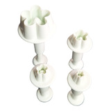 *kit 4 Cortadores Eyectores Flores Clasicas Fondant Galleta