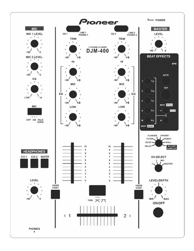 Adesivo, Skin Mixer Djm400 Branco Pioneer - Com Recortes